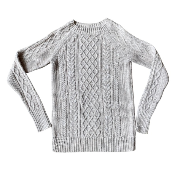 Gap cable knit sweater 100% cotton xs womens cream tan - Picture 3 of 5